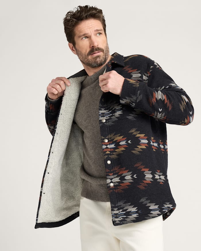 MEN'S WYETH FALLS COTTON CHAMOIS SHERPA-LINED SHIRT JACKET